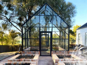 Glass roof greenhouse